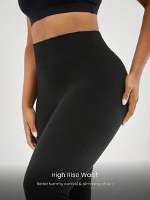 Quần legging ống loe cạp cao FeatherFit™ 31 inch, phù hợp cho yoga cường độ thấp và mặc hàng ngày. - màu đen - Xem 3