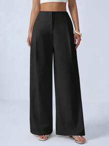 Aveloria Modichic Women's Commuter Exaggerated Loose Wide Leg Pants, Waistless, Textured Fabric, Extra Long Trousers Fall Cloth For Women - Black - View 5