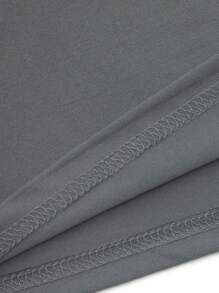 EMERY ROSE Áo thun họa tiết Salty With Umbrella - Đồ đi biển mùa hè phong cách cổ điển dành cho nữ, hoàn hảo cho kỳ nghỉ và mặc hàng ngày, Áo phông Ed - Màu xám đen - Xem 5