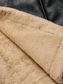 SHEIN MOD Fashionable Casual Faux Thermal Lined Jacket, Autumn/Winter - Black - View 6