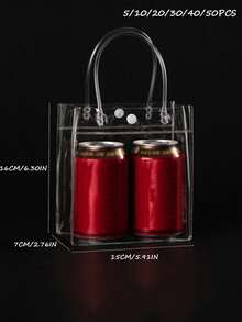 SHEIN 1/5/10/15/20/30/40/50 件透明 PVC 礼品袋套装，女士防水透明钱包，体育场认可音乐会包，派对婚礼节日海滩圣诞节购物手提包