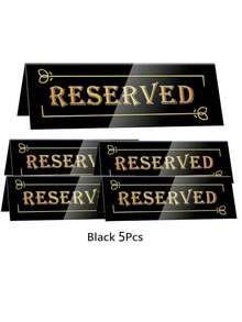 1pc/2Pcs/5Pcs/12Pcs/26Pcs Reserved Table Signs, Acrylic Guest Reservation Table Tents Sign, Waterproof Gold Double-Sided Reserved Seat Signs, Reserve Signs For Wedding Birthday Party Restaurants Meeting Best Gifts,Wedding Decor,Home Decor ,Room Decor Party Favors Bride Graduation Birthday Decorations Party Decorations Bachelorette Back To School Christmas Decorations Living Room Decor Halloween Decor