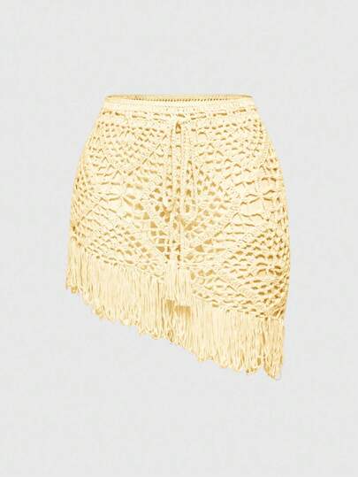 Fairycore Jupe de style vacances fait main à franges style féerique pour femmes
