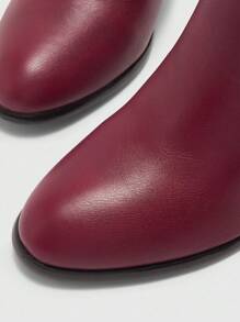 CUCCOO BIZCHIC Women's Fashion Versatile Minimalist High Heel Ankle Boots - Burgundy - View 7