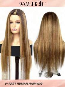 Straight V Part Human Hair Wig Upgrade Wig Piano Color Wigs Highlight Color - S4/27 - View 1