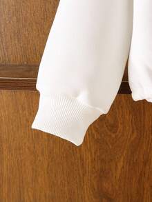 Elladie kids 年轻女孩蝴蝶结装饰圆领落肩长袖休闲运动衫