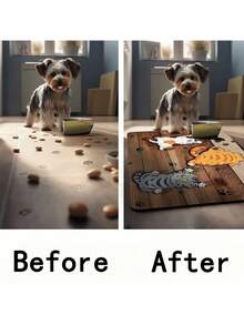 SHEIN 1pc Cat Climbing Wall Print Pet Feeding Mat, Easy To Clean Pet Bowl Mat, Dog Cat Cage Pad,Suitable For All Seasons - Multicolor - View 5