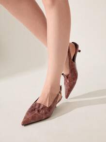 CUCCOO CHICEST Giày cao gót mũi nhọn họa tiết da báo quai mảnh gợi cảm dành cho nữ - màu nâu - Xem 4