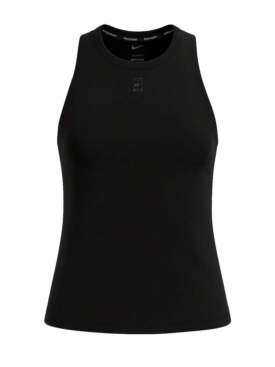 Nike Court Advantage - 女款圆领休闲背心 - 黑色 - 查看 1