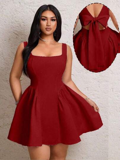 Lyrianda Romantic Backless Bowknot Sexy Party Princess Dress For Women