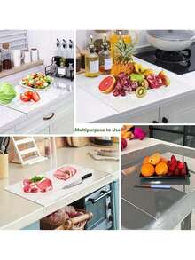 قطعة واحدة من لوح التقطيع الشفاف المقاوم للانزلاق من الأكريليك، مناسب للمطبخ والمنزل والمطعم وحماية السطح، لتقطيع الفواكه والخضروات، مستلزمات المطبخ، ضروريات الشقة، هدية عيد الأم - متعدد الألوان - مشاهدة 10