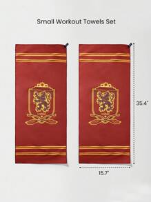 GLOWMODE Toalla de gimnasio de secado rápido y enfriamiento con desodorante, diseño de la casa de Hogwarts de Harry Potter, para gimnasio, estudio, entrenamiento y actividades diarias - Rojo - Ver 2