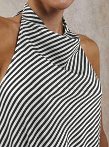 COSMINA 女士优雅度假条纹露背两件套，春夏