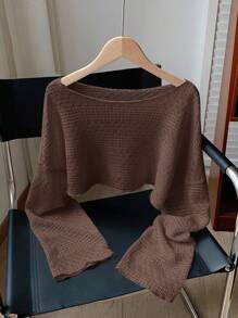 Comfortcana 大码女式透明落肩长袖宽松休闲上衣