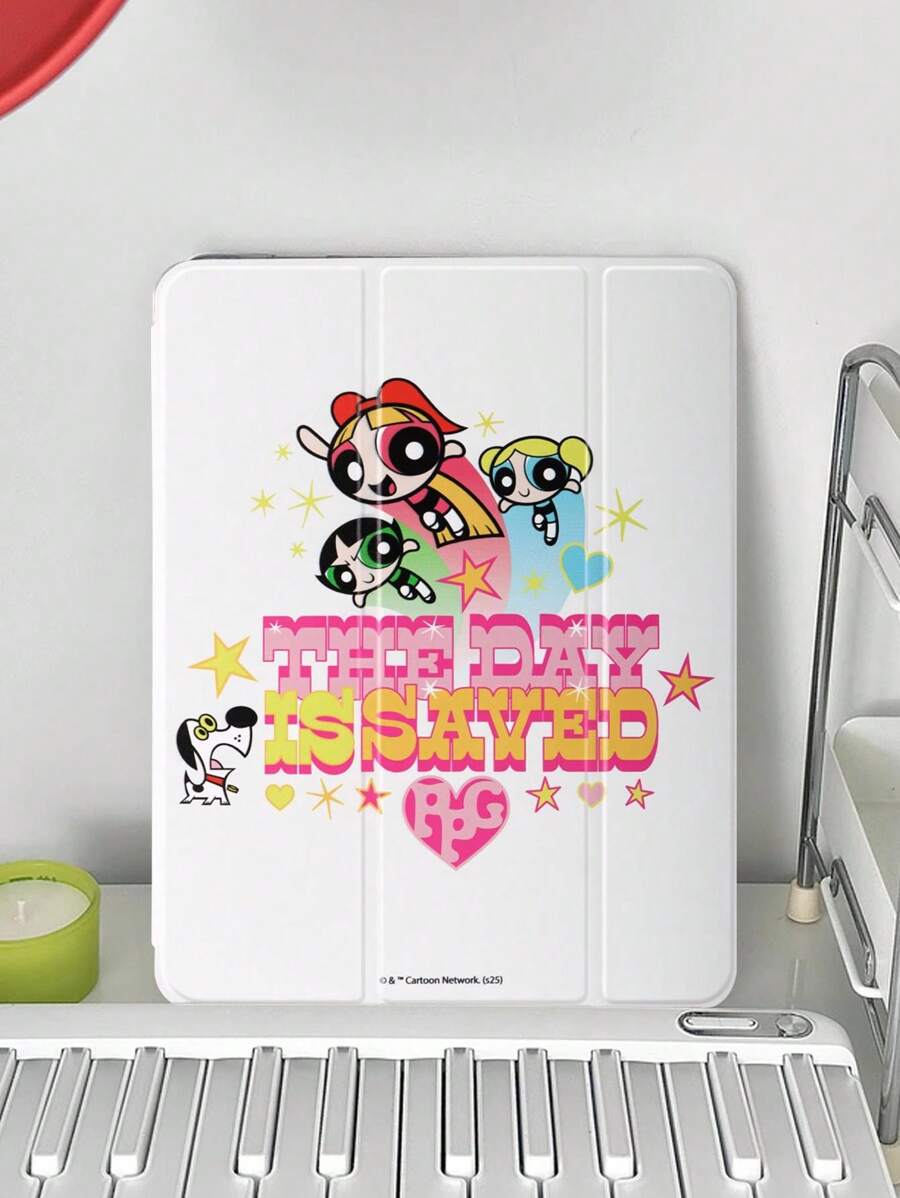 THE POWERPUFF GIRLS X SHEIN 花朵、泡泡、毛茛图案翻盖便笺簿 - 彩色 - 查看 1