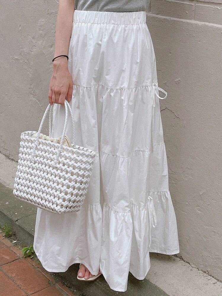 Bowknot Layered Puff Cake Tulle Skirt Vacation
