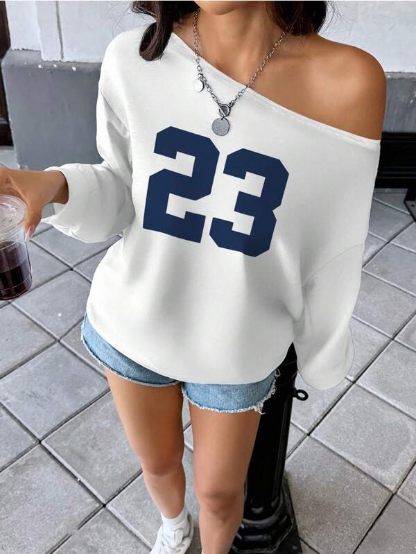 ReShift Flirla dames asymmetrische schoudernummer "23" bloementrui, twee-zijdig te dragen afstudeeroutfit, homecoming-outfit, afstudeerceremonie-outfit, damesoutfit voor leraren, outfit voor het nieuwe schooljaar