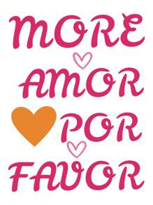 SHEIN LUNE 女士休闲心形和字母印花 T 恤，夏季 - 白色 - 查看 3