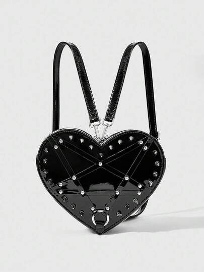 Goth Heart Shaped Casual Versatile Fashion Backpack For Women