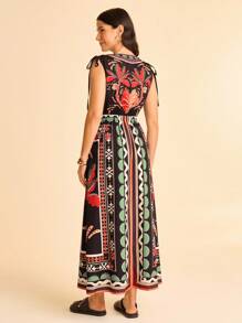 CAJUNI Women's Casual Vacation Coconut Tree Print Dress - Multicolor - View 2