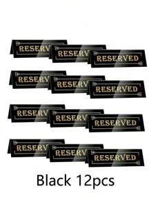 1pc/2Pcs/5Pcs/12Pcs/26Pcs Reserved Table Signs, Acrylic Guest Reservation Table Tents Sign, Waterproof Gold Double-Sided Reserved Seat Signs, Reserve Signs For Wedding Birthday Party Restaurants Meeting Best Gifts,Wedding Decor,Home Decor ,Room Decor Party Favors Bride Graduation Birthday Decorations Party Decorations Bachelorette Back To School Christmas Decorations Living Room Decor Halloween Decor