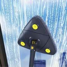 1pc Triangle Spin Mop With Hands-Free Wringing, Rotary Mop For Ceiling, Wall, Cabinet Cleaning, Multi-Function Heavy Duty Handle - Blue - View 3