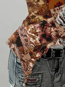 Attitoon Paisley Print Mesh Camisole Top, Bohemian, Western, Punk Rock, Y2K, Music Festivals, Boho, Beach, Summer Miami Girl, Autumn Women Clothes Suitable For Going Out - Multicolor - View 4