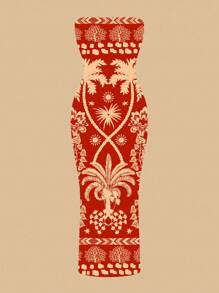 SHEIN SXY 女士休闲花卉印花紧身连衣裙，适合夏季度假 - 彩色 - 查看 3