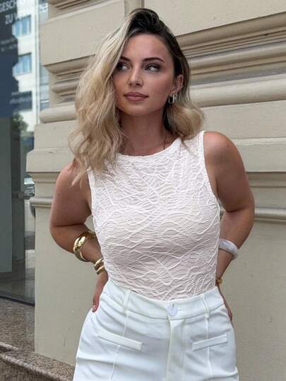 Jeta Ari Alb fierbinte fată vacanță casual high street doamnă fără mâneci alb de vară top plajă femei Ziua Mamei ținută casual femei topuri vară femei ținută camisol top fără mâneci topuri de lucru femei topuri modeste albe pentru femei