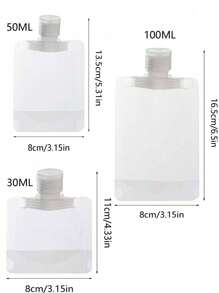 1 Pack Of 20pcs/15pcs/5pcs/1pc Travel Size Refill Bottles For Lotion, Body Wash, Shampoo. Portable Disposable-Use Cosmetic Containers For Travel - White - View 3