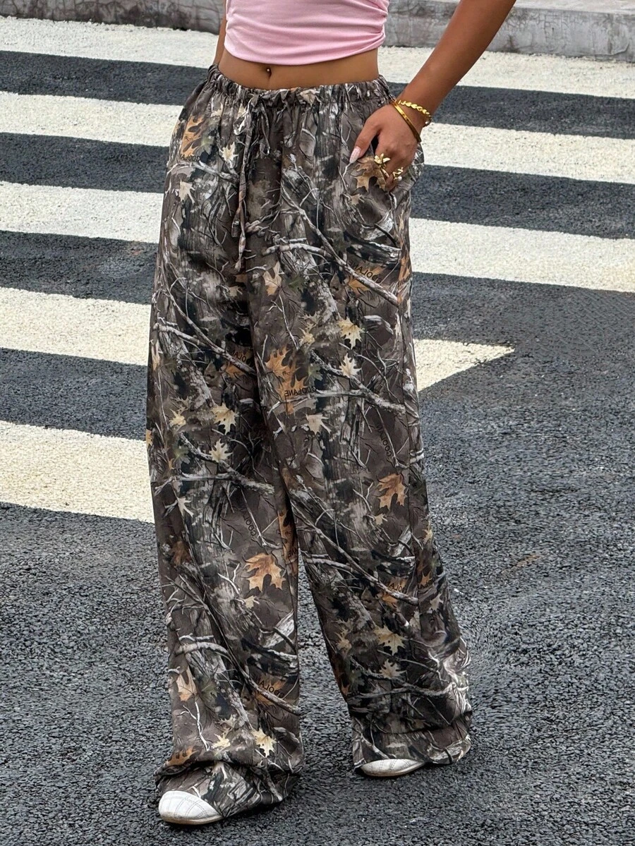Muchica Ladies Autumn New Fashion Camouflage Print Wide-Leg Pants, Suitable For Daily Street Wear - Multicolor - View 1