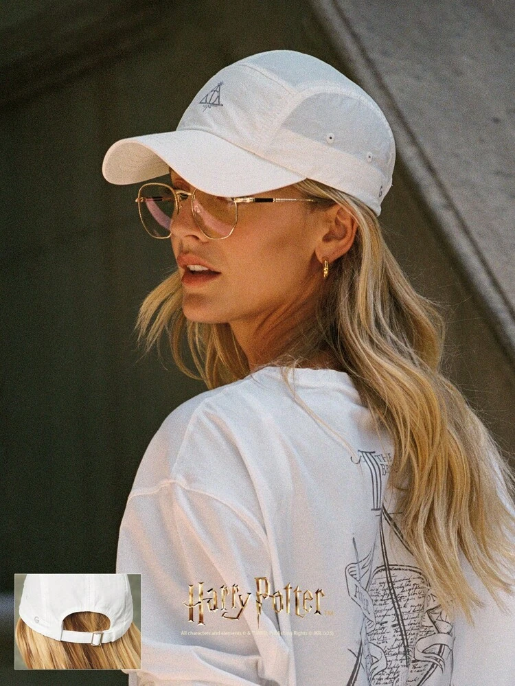 GLOWMODE X Harry Potter Water-Resistant Adjustable Back Closure Reflective Graphic Logo Mesh 5-Panel Baseball Cap Hat Daily Casual