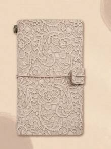 SHEIN 复古欧洲蕾丝 PU 皮革笔记本变色带空白横线网格页计划本日记本礼物办公室书写子弹日记旅行商务 - 彩色 - 查看 7