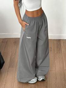 Coolane 女士和男士春夏日常穿着外出运动装基本款宽松裤 - 灰色 - 查看 3