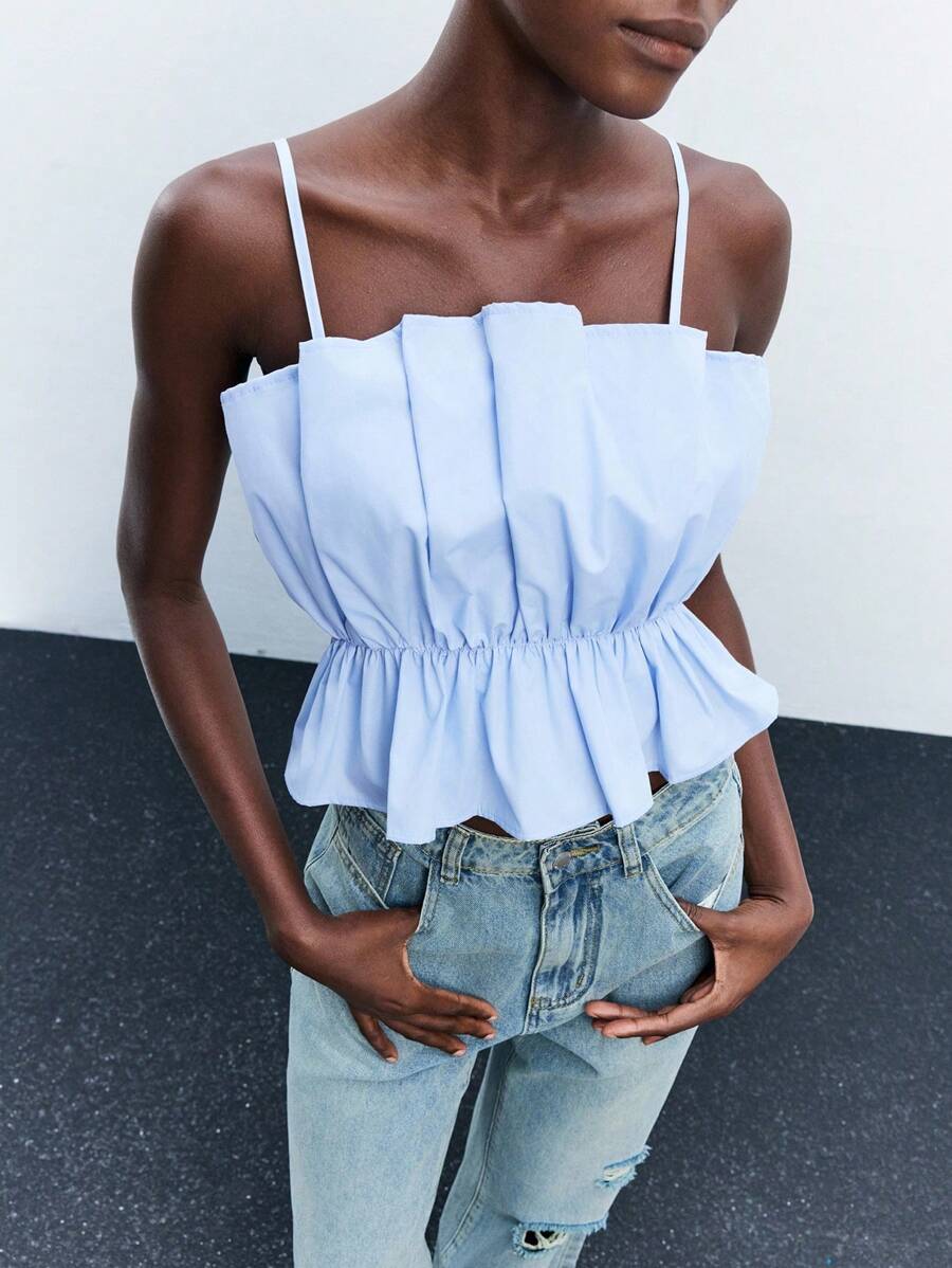 Maija 2025 优雅简约无袖短款上衣，适合毕业、返校、正式活动、商务休闲、户外穿着，可爱的衬衫