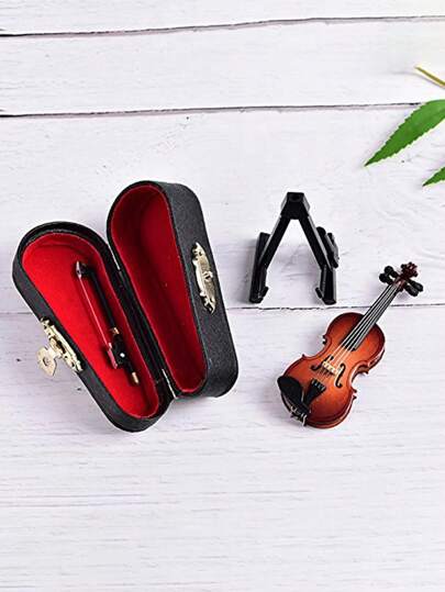 SHEIN 1 件迷你乐器手工小提琴模型