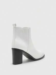 CUCCOO BIZCHIC 女士时尚侧拉链设计高跟踝靴 - 白色 - 查看 8