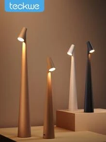 Teckwe Luminária de mesa LED portátil moderna, luz de leitura de cabeceira com toque regulável, luminária de mesa de cabeceira minimalista, adequada para decoração de quarto, estilo nórdico, marrom - Castanho - Ver 1