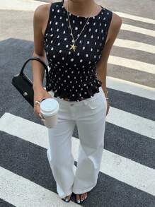 Siren Gaze 波点无袖露脐背心