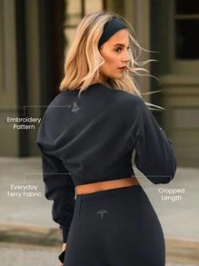 GLOWMODE X Harry Potter Everyday Terry Insygnia Śmierci Miękka, odprowadzająca pot, oddychająca, graficzna, haftowana bluzka z długim rękawem, codzienna, swobodna odzież