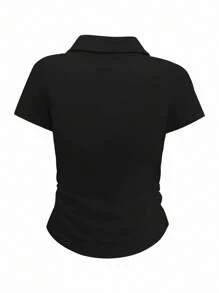 INAWLY Top corto talla grande, mujeres talla grande, top que deja ver el ombligo, moda de mujer, top de primavera para vacaciones