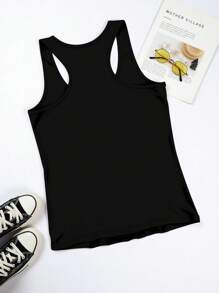 EMERY ROSE 心形和动物足迹印花休闲工字背心，活力夏日穿搭，适合情人节 - 黑色 - 查看 2