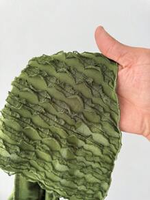 Sunspun Y2K American Punk Textured Spaghetti Strap Tie Strap Camisole For Women - Green - View 7