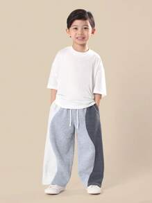 SUMWON Kids Color Block Sweatpants Loose Fit Wear Casual Jogger Bottoms Everyday Comfort Indoor Outdoor Play Wear Spring Fall 2023 Collection Winter - Multicolor - View 3