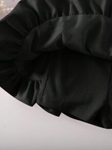 SHEIN Babygirl 可爱粉色针织无袖连体衣（夏季） - 黑色 - 查看 5
