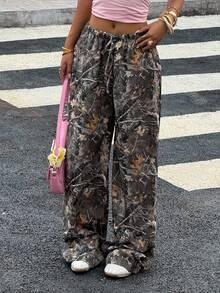 Muchica Ladies Autumn New Fashion Camouflage Print Wide-Leg Pants, Suitable For Daily Street Wear - Multicolor - View 5