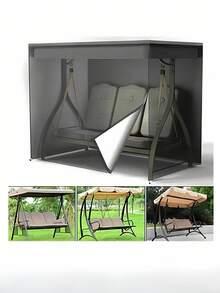 SHEIN 1 Piece Universal Size Oxford Fabric Waterproof UV Protection Dustproof Easy Install Grey Swing Chair Cover For Outdoor Patio Garden All Season Furniture Protector Dust Cover Clean Shield