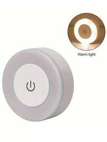 1 pieza Luz nocturna LED regulable con toque - Blanco cálido suave y brillo ajustable de luz de día, adecuado para iluminación decorativa en dormitorio, pasillo, baño, sala de estar, armario, diseño compacto, fácil de instalar, luz portátil de gabinete con carga USB