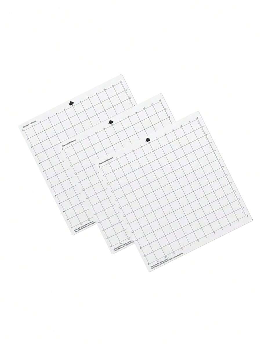 3PCS Cutting Machine Special Pad 12 Inch Measuring Grid Replacement Translucent PP Material Adhesive Mat With Clear Film Cover For Silhouette Cameo Plotter Machine - Clear - View 1