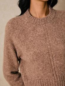 Poéselle Women's Fashion Romantic Retro Elegant Simple Versatile Knit Pullover Sweater In Fall/Winter - Camel - View 3